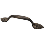 Pristine Door Handle with Leaf Design Cast Iron with Gold Antique Finish 22.5 cm