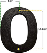 House Numbers - Black Door Number 0 House Numbers - Black Door Number 0