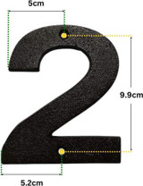 Black House Numbers - Door Number 2