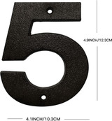 House Number 5 - Black Cast Iron Door Numbers For Your Front Door, Gate, Wall or House.