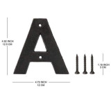 Metal Letter A - Black Cast Iron 5 Inch Large Metal Mailbox Letters - Easy to Read Name Door Sign - A Metal Letter A - Black Cast Iron 5 Inch Large Metal Mailbox Letters - Easy to Read Name Door Sign - A