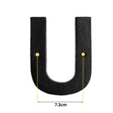 Metal Letter U - Black Cast Iron 5 Inch Large Metal Mailbox Letters - Easy to Read Name Door Sign - U