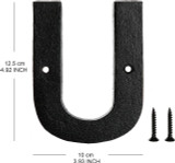 Metal Letter U - Black Cast Iron 5 Inch Large Metal Mailbox Letters - Easy to Read Name Door Sign - U