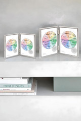 Double Silver Photo Frame 10x8 - Double Picture Frame 8"x10" (20cm x 25cm) for Portrait Photos