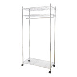 Heavy Duty Chrome Clothes Rail With Shelves