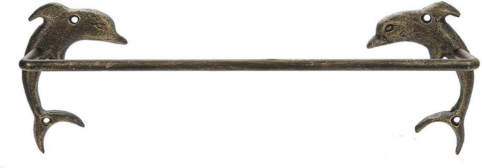 Pristine Dolphin Bathroom Towel Bar - Dolphin Decor for Bathroom