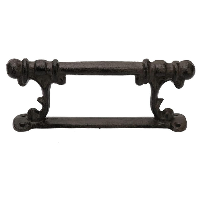 Pristine Barn Door Internal Handle Black Cast Iron 7 Inch Gold Effect