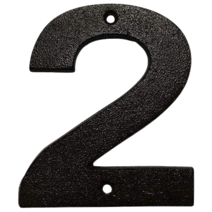 Black House Numbers - Door Number 2