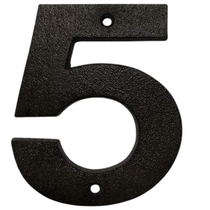 House Number 5 - Black Cast Iron Door Numbers For Your Front Door, Gate, Wall or House.
