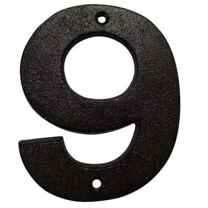 Black House Numbers - Door Number 9
