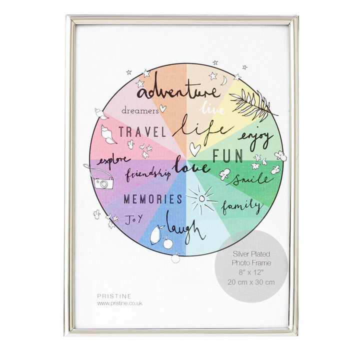 8"x12" Silver Plated Photo Frame - 20.3cm x 30.5cm Frame Silver