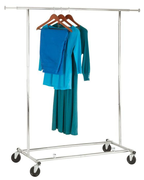 Premium Clothing Rail with Extension Bars - Adjustable Height, Heavy Duty Wheels for Easy Movement