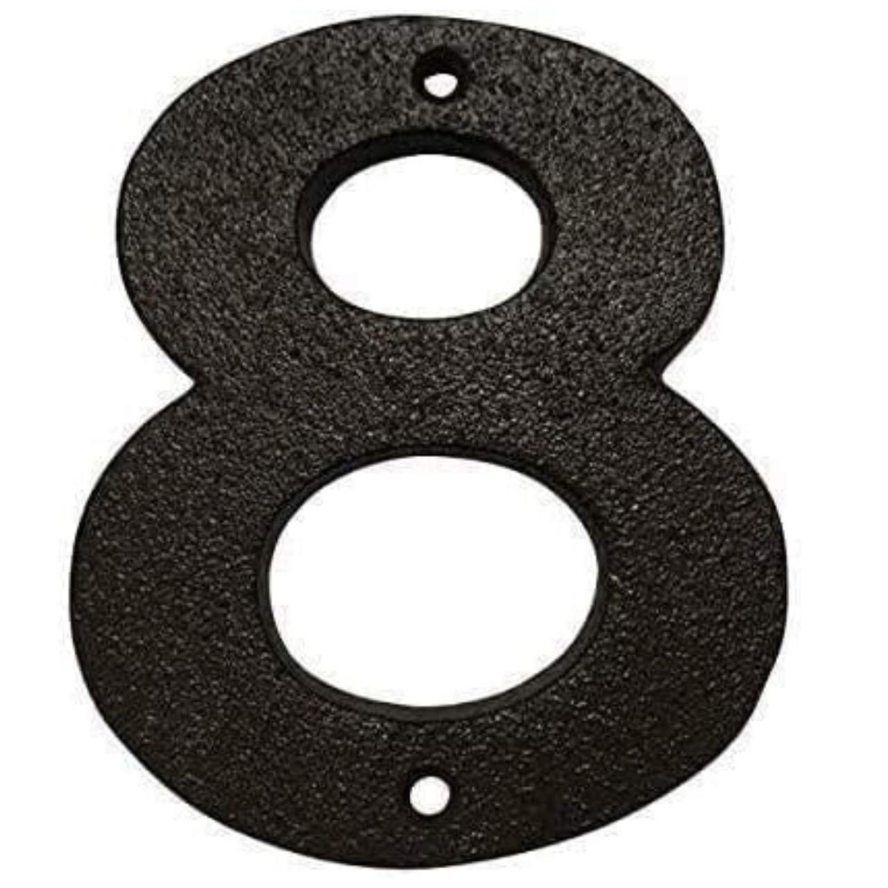 Cast Iron Door Number 8 - Black House Numbers - Pristine.co.uk