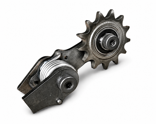Double-Sided Weld-On Spring Loaded Chain Tensioner for Custom Motorcycles – 530 Idler Sprocket