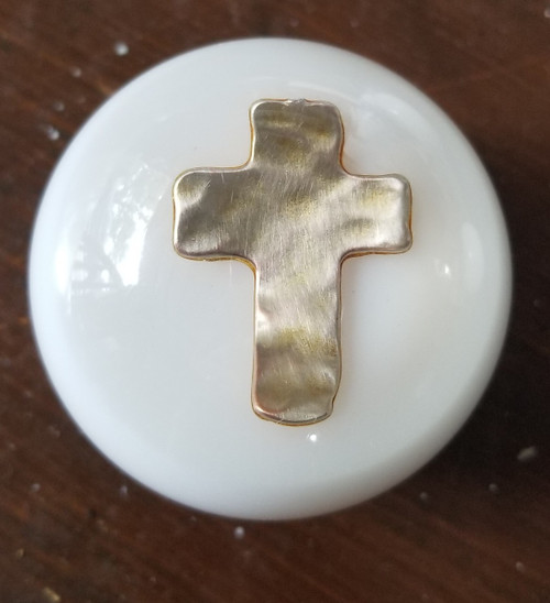 Christian Hammered Metal Cross Shift Knob