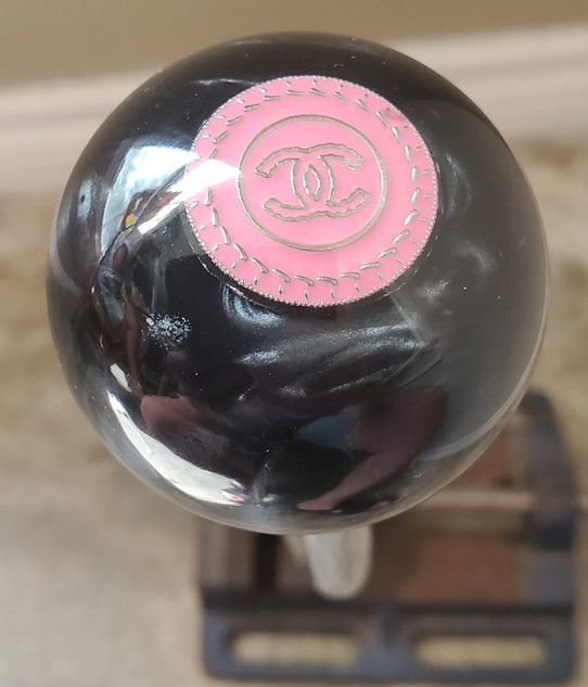 Pink CHANEL Logo Button Shift Knob