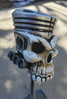 Van Chase Piston Bone/Silver Skull Shift Knob