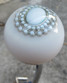 White Oval Beaded Brooch Shift Knob