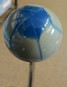 Splash Light Grey and Blue 2 1/8" Shift Knob 3/8-24 threads only