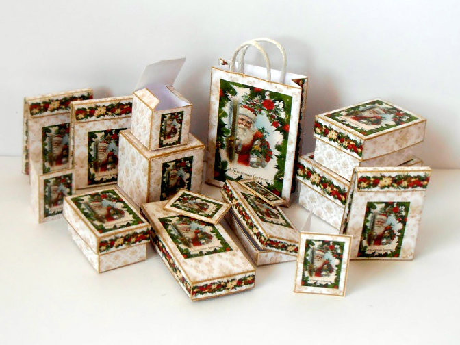 Kit Box of Christmas Cards Traditional ZENA'S MINIATURES