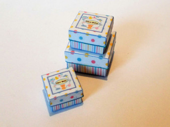Pastel Baby - set of 3 stacking square gift boxes