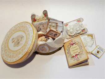 Download - 1/12th dollhouse wedding/bridal hat/keepsake box & haberdashery-Vintage