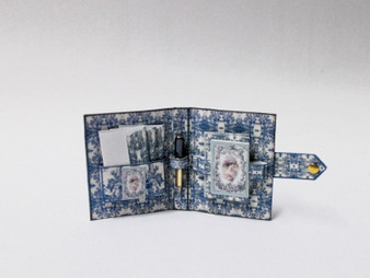 Blue Toile notelet stationery set/book with pen
