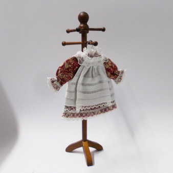 Dolls House child's Victorian dress with apron on hanger