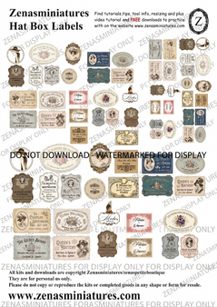 Download - Ladies Hat Box Labels