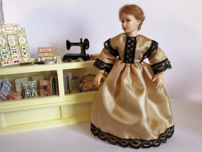 1850s Victorian dollhouse wearable dress