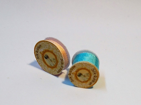 Bridal Wedding Ribbon reels-set of 2 turquoise and peach
