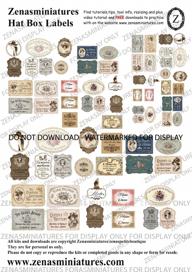 Download - Ladies Hat Box Labels