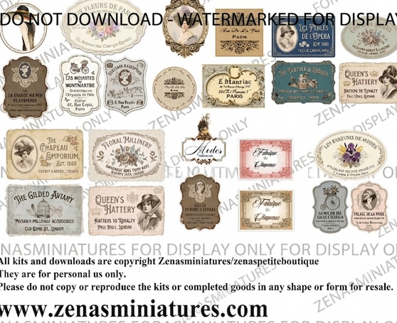Kit - Ladies Hat Box Labels