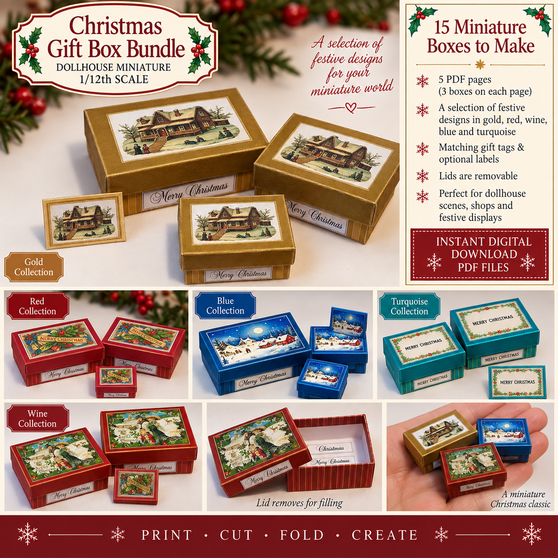 Download - Christmas Gift Boxes Bundle (makes 15)
