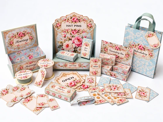 Download - Sage Floral Haberdashery project set - over 30 items to make!