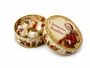 Round Box filled with Christmas decorations/baubles (CD4)