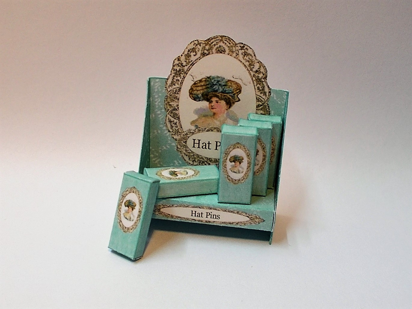 dollhouse miniature 1/12th scale hat pin box
