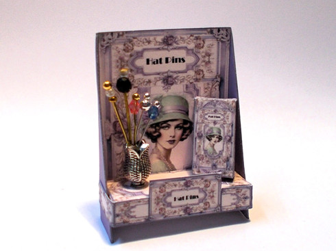 dollhouse miniature 1/12th scale hat pin box