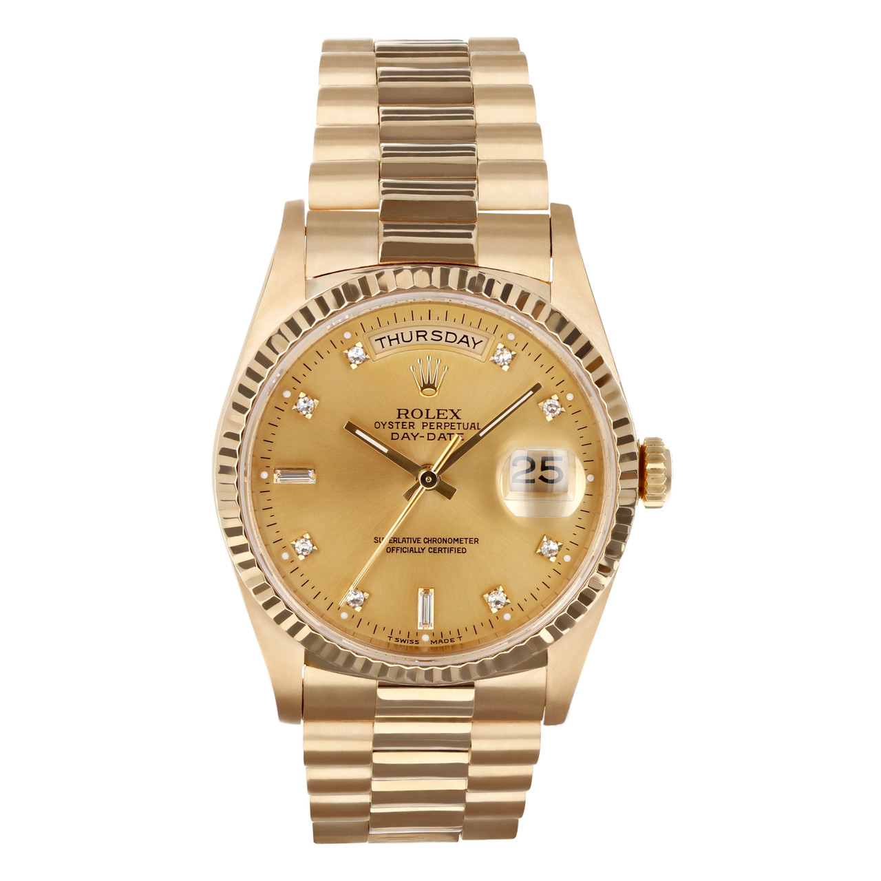 Rolex Day-Date President 18K Yellow Gold BUCKLEY DIAL 36mm, 52% OFF