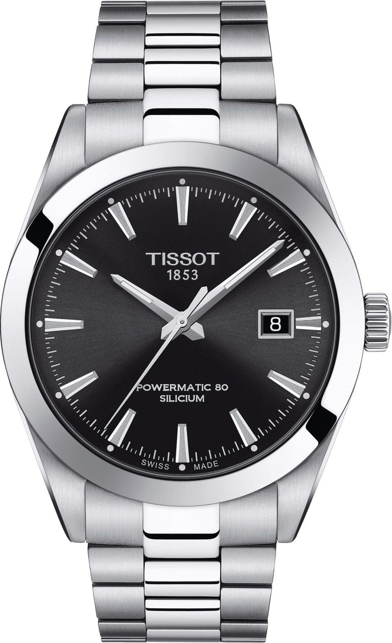 TISSOT SWISSMATIC ブラック腕時計 Tissot Gentleman Powermatic 80 Silicium T127407110 5100