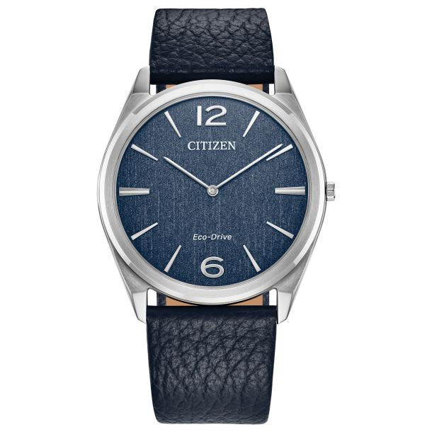Citizen Eco-Drive Suratto Blue Dial Blue Leather Strap Watch