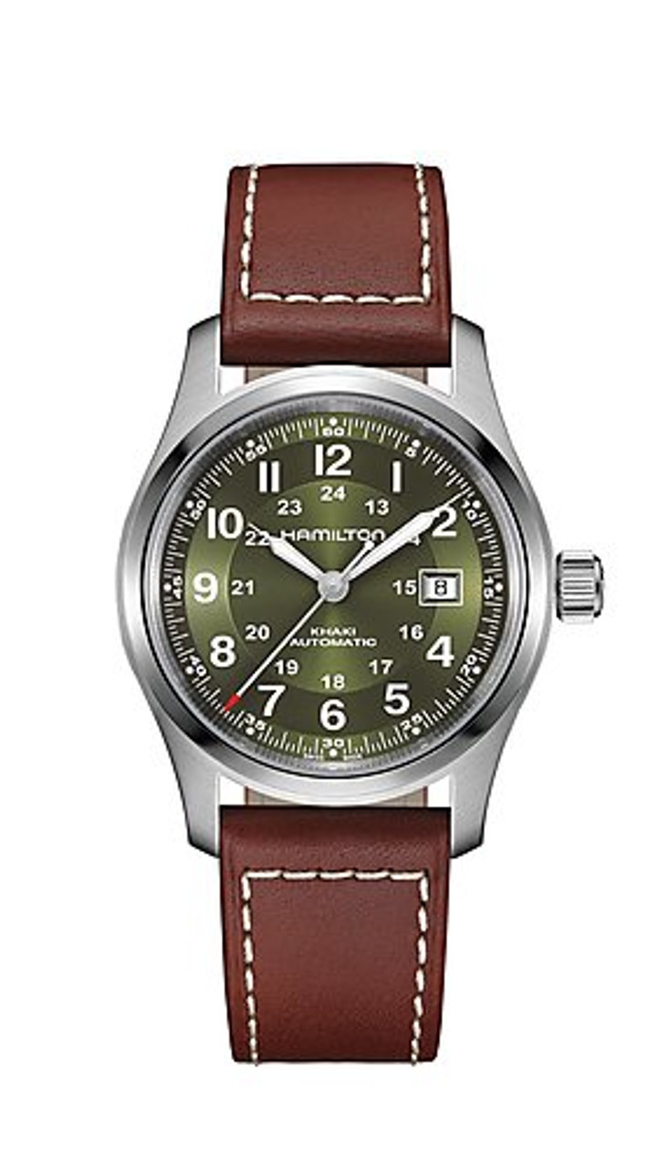 rosyHamilton Khaki Field 時計 ダークグリーン Hamilton Khaki Field Auto 42mm Green Dial H70605560