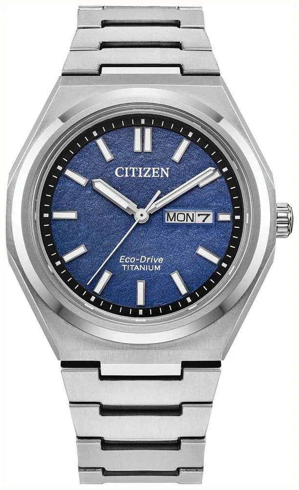 Citizen Zenshin Titanium 39mm Blue Dial AW0130-85L - Saltzman's