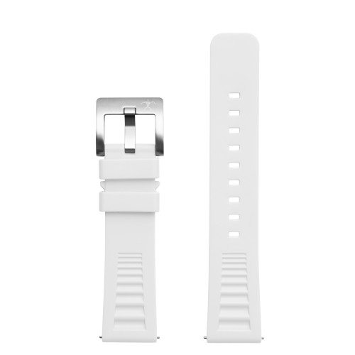 Hawaiian Lifeguard 22mm Rubber Strap: White with Steel Buckle  5400 series