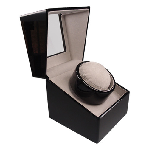 ST Single Watch Winder With Glass Cover 205-BK ST Single Watch Winder With Glass Cover 205-BK