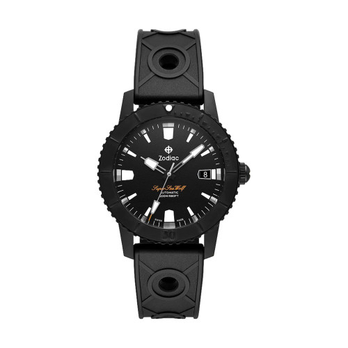 Zodiac Super Sea Wolf 53 Compression Automatic Black Rubber Watch ZO9289