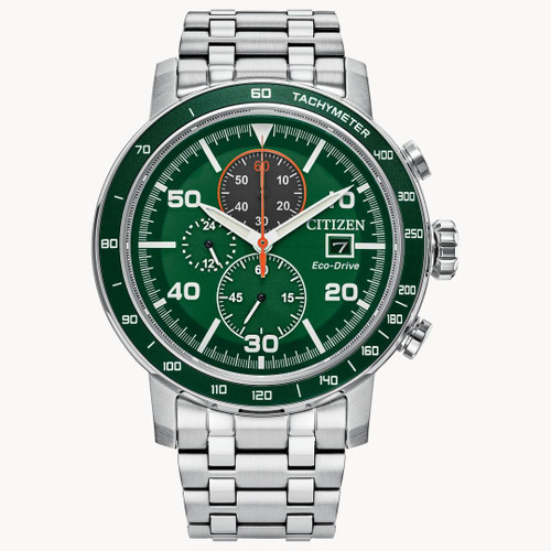 Citizen Brycen Green Dial Chrono CA0851-56X - Saltzman's Watches