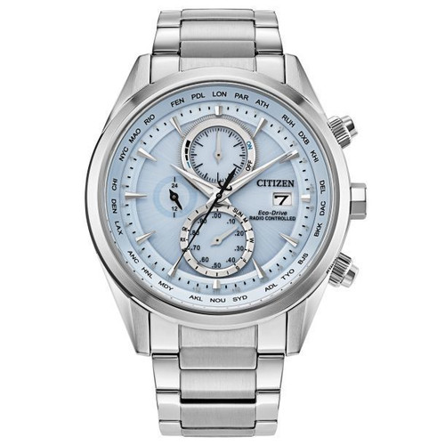 Citizen Sport Luxury Blue Dial Stainless Steel Bracelet 43mm AT8260-51M