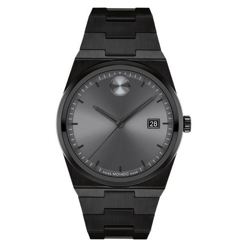 Movado BOLD Quest Grey Dial Black Stainless Steel Bracelet 40mm 3601224