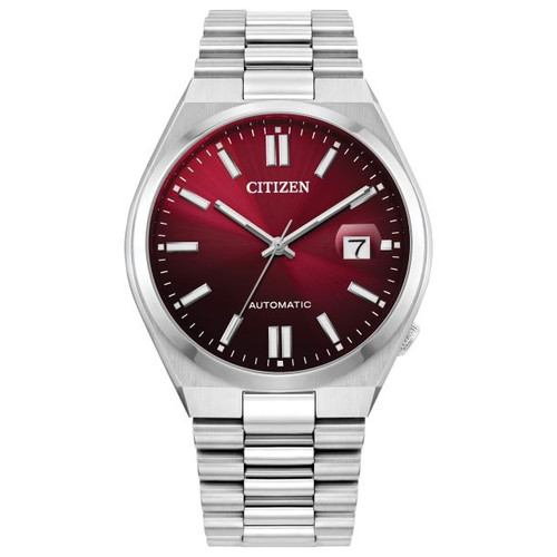 Citizen Tsuyosa Automatic Burgundy Dial Stainless Steel Bracelet Watch 40mm - NJ0150-56W